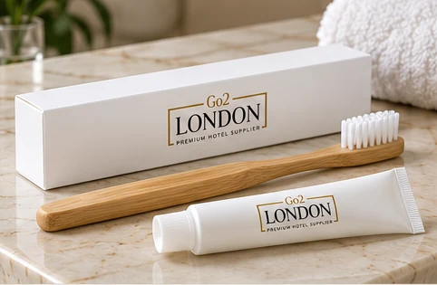 Go2London Bamboo Dental Kits with White Branded Packaging